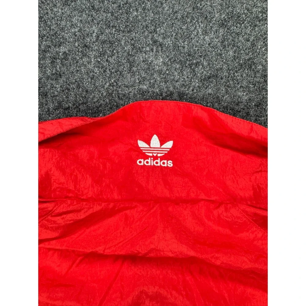 Adidas Originals Big Trefoil Windbreaker Jacket Mens M Red White Full Zip Hood